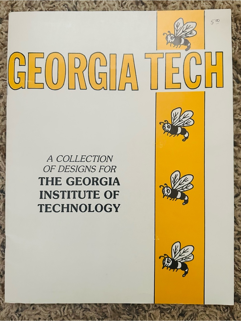 RARE OOP 1981 Georgia Tech Cross Stitch Book Three Needles Buzz Tech Tower VTG